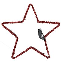 Mica adorno estrella roja 25 cm