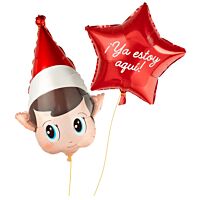 Oh yeah set globo de elfo y estrella roja 48 cm ud
