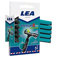 Lea premium maquinilla de afeitar 2 hojas basculantes 5 ud
