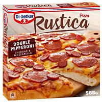Dr. Oetker pizza rustic double pepperoni, cheddar y mozzarella 565 g