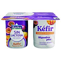 Kaiku kéfir con mango y maracuyá sin lactosa 4 x 125 g
