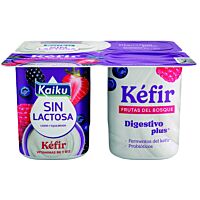 Kaiku kéfir con frutas del bosque sin lactosa 4 x 125 g