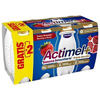 Actimel sabor fresa y granada 6 x 100 g