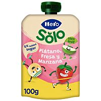 Hero sólo pouch manzana, plátano y fresa 100 g