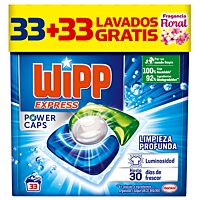 Wipp detergente power cápsulas 33 lv + 33 lv