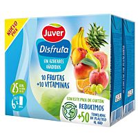 Juver Disfruta bebida 10 frutas sin azúcares añadidos 6 x 20 cl