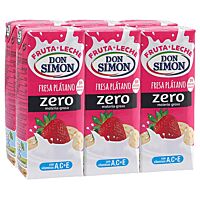 Don Simón bebida fruta y leche fresa y plátano zero 6 x 20 cl