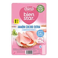 ElPozo jamón cocido bajo en grasa y sal 65 g