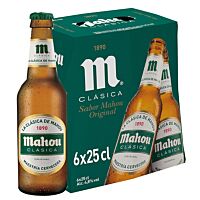 Mahou cerveza clásica 6 x 25 cl