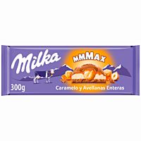 Milka tableta de chocolate con caramelo y avellanas 300 g
