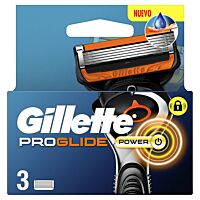 Gillette fusion pro-glide recambio cargador power 3 ud