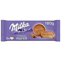 Milka choco wafer galletas de barquillo cubiertas de chocolate con leche 150 g