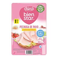 ElPozo pechuga de pavo bajo en grasa y sal 65 g