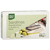 HiperDino sardinas en aceite de oliva 85 g