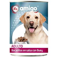 Ifa Amigo lata alimento perros buey 1.240 gr
