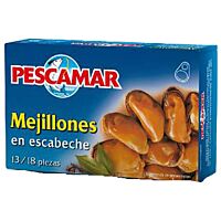 Pescamar mejillones en escabeche 14-18 piezas 69 g