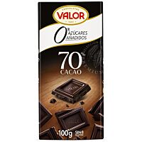 Valor tableta de chocolate negro 70 % sin azúcar 125 g