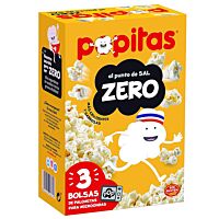 Popitas palomitas de maíz zero al punto de sal para microondas 3 x 70 g